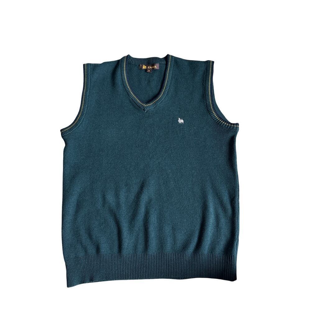 Vintage Camel Logo Knit Sweater Vest Forest Green XL